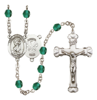 Silver-Plated 6mm Saint Christopher / Nat'l Guard Rosary
