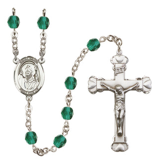 Silver-Plated 6mm Saint David of Wales  Engraved Catholic Rosaries