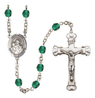 Silver Plated 6mm Fire Polished San Jose Rosary in Zircon