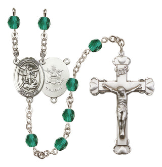 Silver-Plated 6mm Saint Michael / Army Rosary