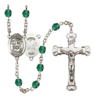 Silver-Plated 6mm Saint Michael / Nat'l Guard Rosary