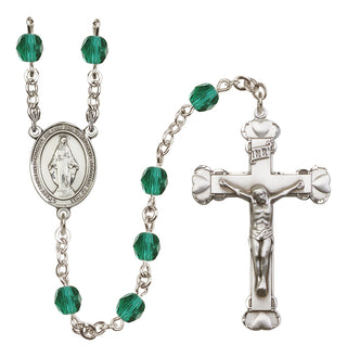 Silver-Plated 6mm Miraculous  Engraved Catholic Rosaries