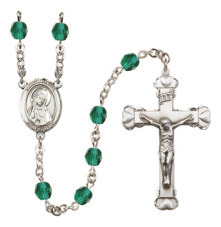 Silver-Plated 6mm Saint Monica  Engraved Catholic Rosaries