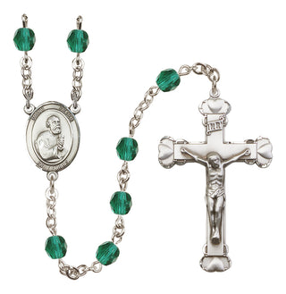 Silver-Plated 6mm Saint Peter the Apostle  Engraved Catholic Rosaries
