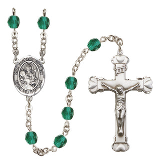 Silver Plated 6mm Fire Polished San Ramon Nonato Rosary in Zircon
