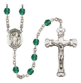 Silver-Plated 6mm Saint Richard  Engraved Catholic Rosaries