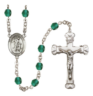 Silver-Plated 6mm Guardian Angel w/Child  Engraved Catholic Rosaries