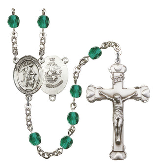 Guardian Angel and Marine Corp Rosary with Zircon Beads
