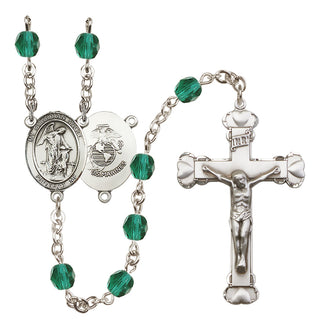 Silver-Plated 6mm Guardian Angel / Marine Corp Rosary