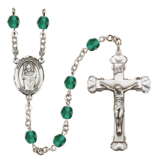 Silver-Plated 6mm Saint Stanislaus  Engraved Catholic Rosaries