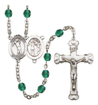 Saint Sebastian and Golf Rosary with Zircon Beads