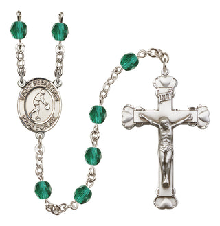 Silver-Plated 6mm Saint Sebastian/Basketball Rosary