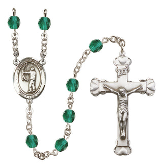 Silver-Plated 6mm Saint Sebastian / Archery Rosary