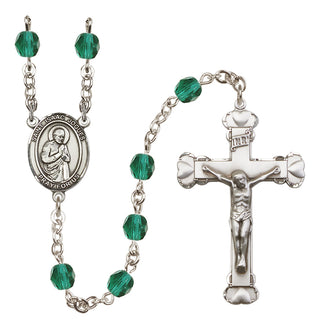 Silver-Plated 6mm Saint Isaac Jogues  Engraved Catholic Rosaries