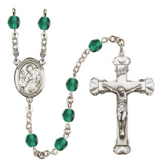 Silver-Plated 6mm Saint Alphonsus  Engraved Catholic Rosaries