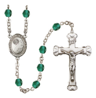 Silver-Plated 6mm Footprints / Cross  Engraved Catholic Rosaries