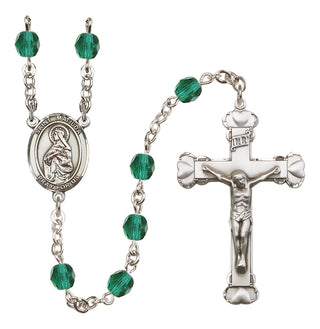 Silver-Plated 6mm Saint Matilda  Engraved Catholic Rosaries