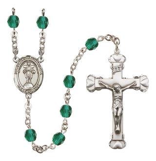 Silver Plated 6mm Fire Polished Our Lady of All Nations Rosary in Zircon