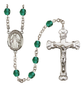 Silver-Plated 6mm Our Lady of Peace  Engraved Catholic Rosaries