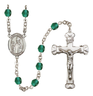 Silver Plated 6mm Fire Polished Saint Austin Rosary in Zircon