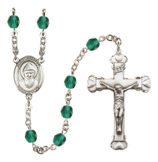 Silver-Plated 6mm Saint Sharbel  Engraved Catholic Rosaries