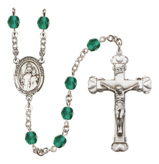Silver Plated 6mm Fire Polished Our Lady of Consolation Rosary in Zircon