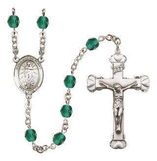 Silver Plated 6mm Fire Polished Our Lady of Tears Rosary in Zircon