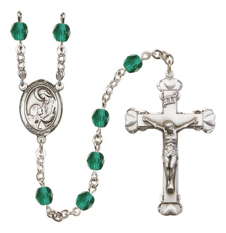 Silver-Plated 6mm Saint Paula  Engraved Catholic Rosaries