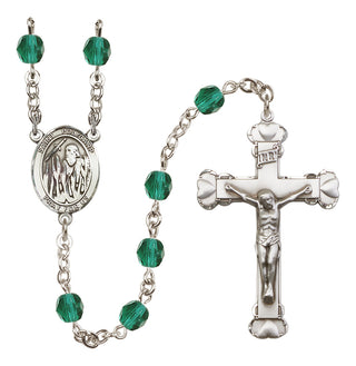 Silver Plated 6mm Fire Polished Saint Polycarp of Smyrna Rosary in Zircon