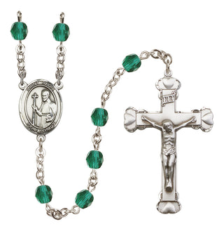 Silver-Plated 6mm Saint Regis  Engraved Catholic Rosaries