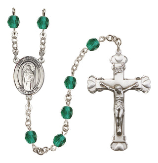 Silver-Plated 6mm Saint Seraphina  Engraved Catholic Rosaries