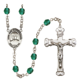 Silver-Plated 6mm Saint Jose Sanchez del Rio  Engraved Catholic Rosaries