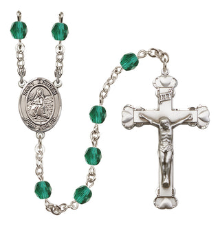 Silver-Plated 6mm Saint Ephrem  Engraved Catholic Rosaries