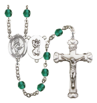 Saint Christopher and Tennis Rosary with Zircon Beads