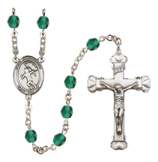 Silver-Plated 6mm Saint Christopher/Track&Field-Women Rosary