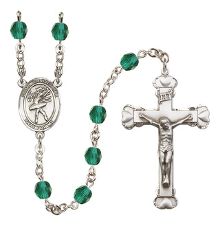 Silver-Plated 6mm Saint Christopher/Dance Rosary
