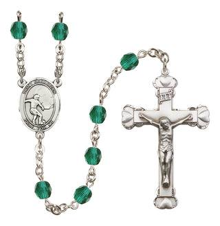 Silver-Plated 6mm Saint Sebastian / Soccer Rosary