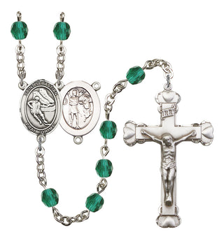 Saint Sebastian and Hockey Rosary with Zircon Beads