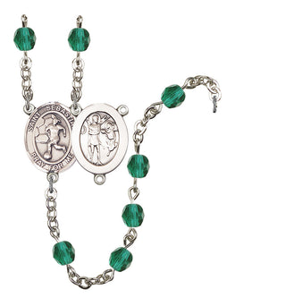 Saint Sebastian and Women's Soccer Rosary with Zircon Beads