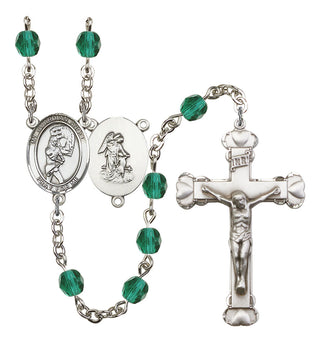 Softball and Guardian Angel Rosary with Zircon Beads