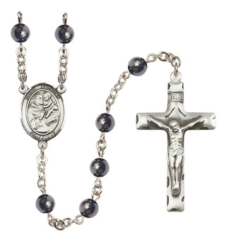 Silver-Plated 6mm Saint Anthony of Padua  Engraved Catholic Rosaries