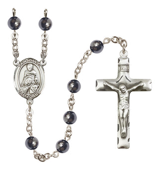 Silver Plated 6mm Hematite Saint Daniel Rosary