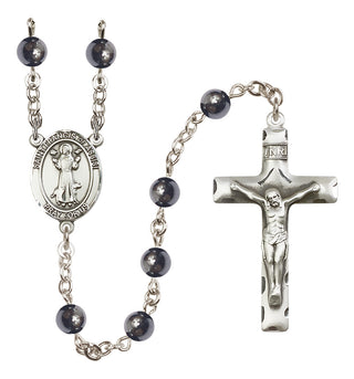 Silver-Plated 6mm Saint Francis of Assisi  Engraved Catholic Rosaries
