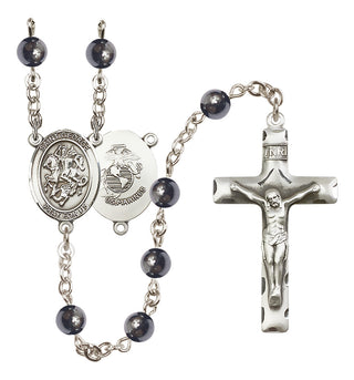 Silver-Plated 6mm Saint George / Marines Rosary