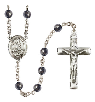 Silver-Plated 6mm Saint Gerard Majella  Engraved Catholic Rosaries