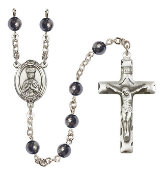 Silver Plated 6mm Hematite Saint Henry II Rosary