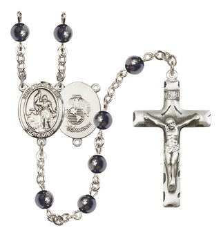 Silver-Plated 6mm Saint Joan of Arc / Marines Rosary