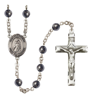 Silver Plated 6mm Hematite San Peregrino Rosary