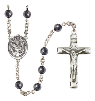 Silver-Plated 6mm San Ramon Nonato  Engraved Catholic Rosaries