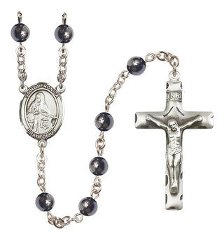 Silver Plated 6mm Hematite Saint Veronica Rosary